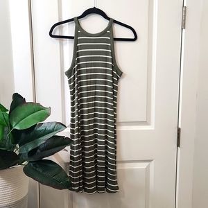 Old Navy, Small, Green & White Striped, Ribbed Dress